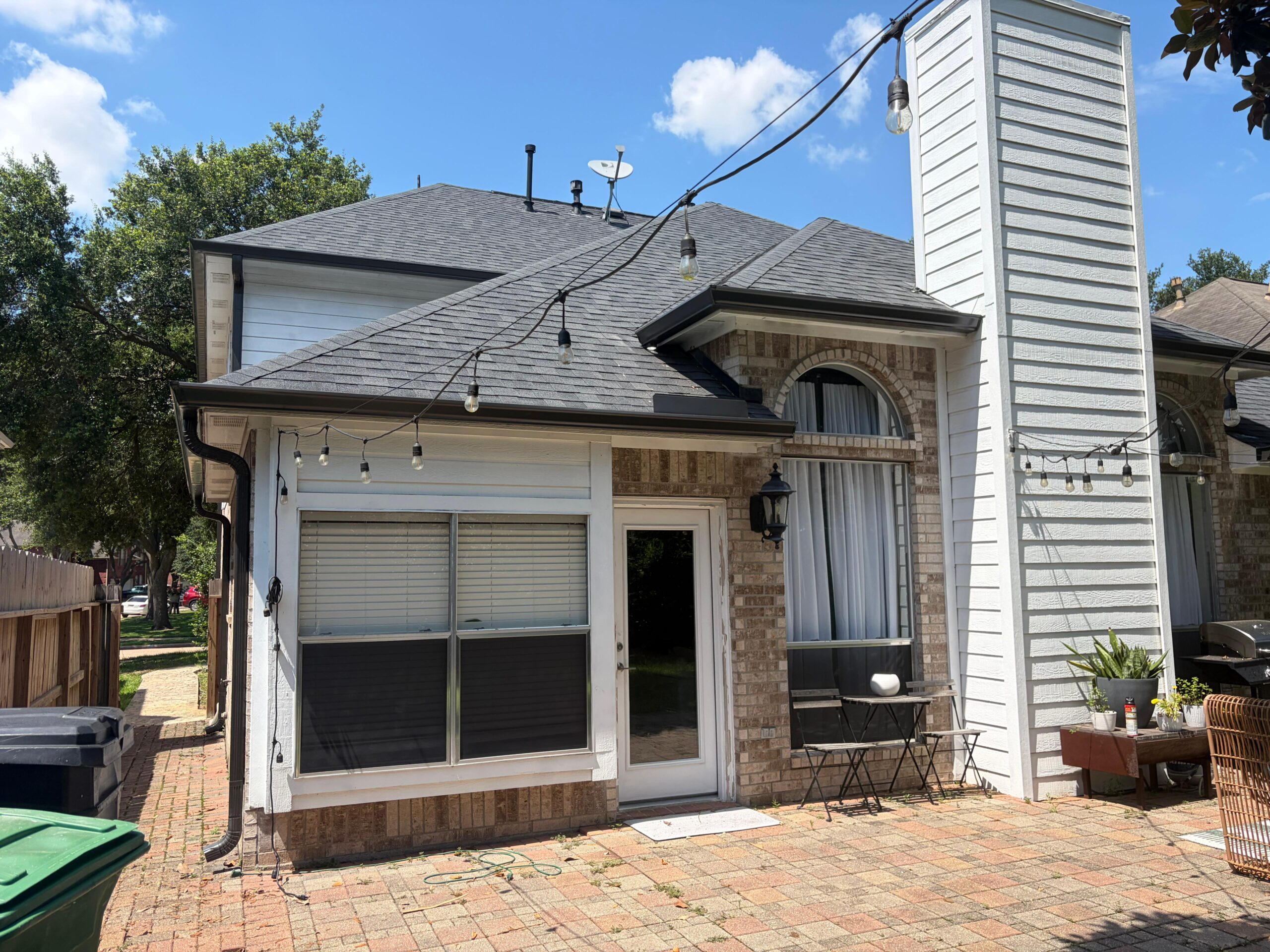 Completed seamless gutter work by AC Houston Seamless Gutters