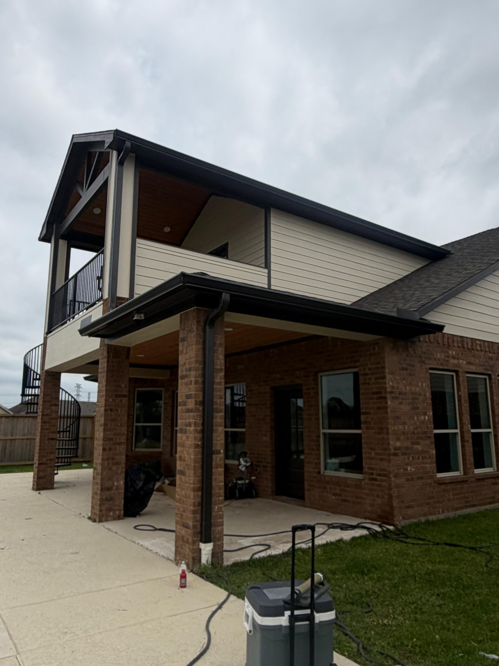 Residential gutter system installed by AC Houston Seamless Gutters