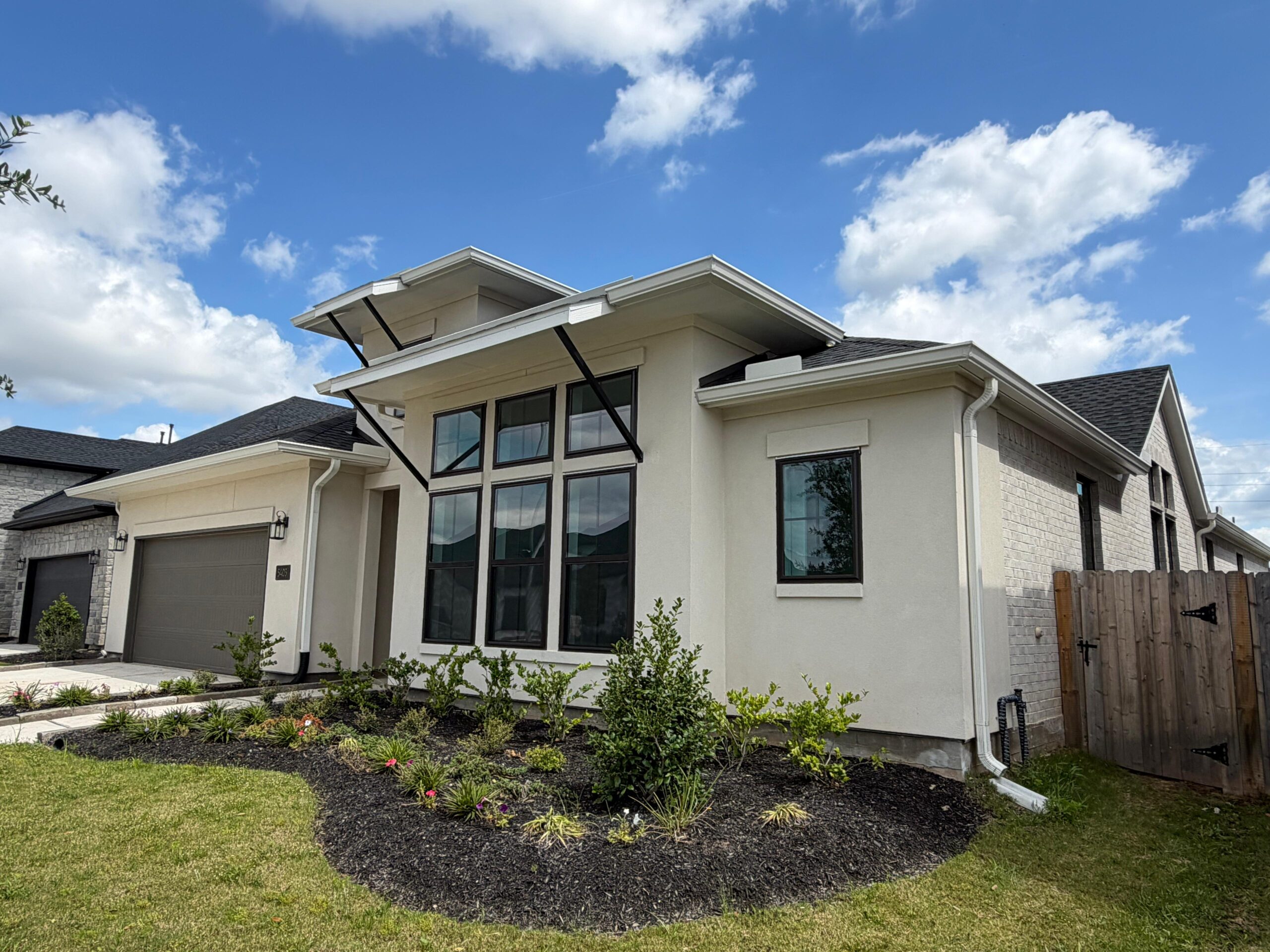 Finished seamless gutter project for a Houston-area homeowner